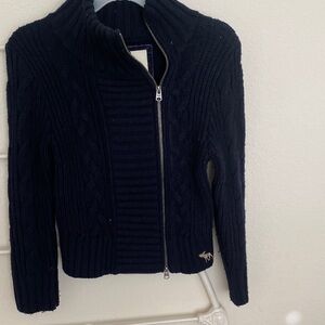 Abercrombie & Fitch Navy Cable Knit Turtleneck Sweater SZ M